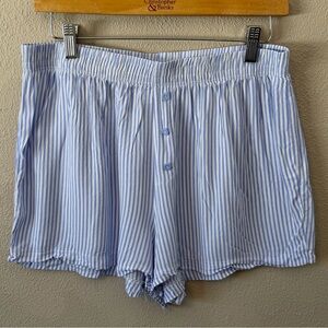 5 Below Blue and White Striped Pajama Shorts Size Large